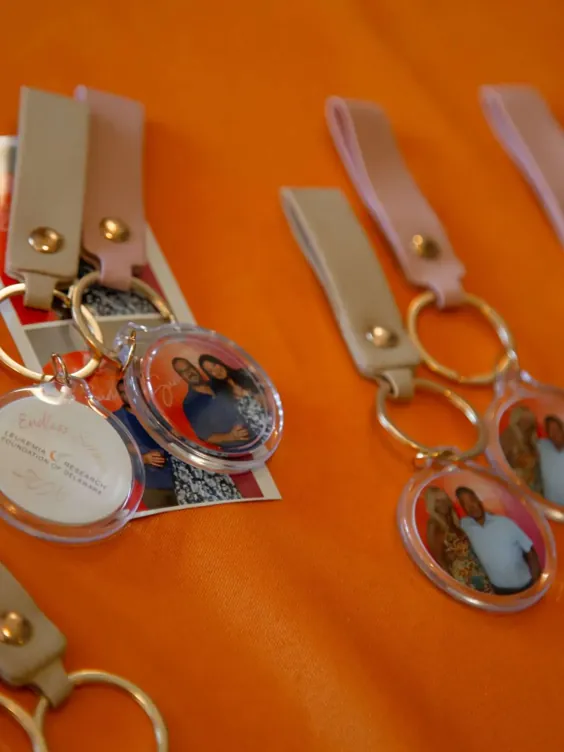 Photo booth film strip keychains finished with leather straps